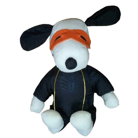 Peanuts Snoopy Halloween Skeleton Dog Orange Mask Parachute Stuffed Animal 6.5" - Picture 1 of 7